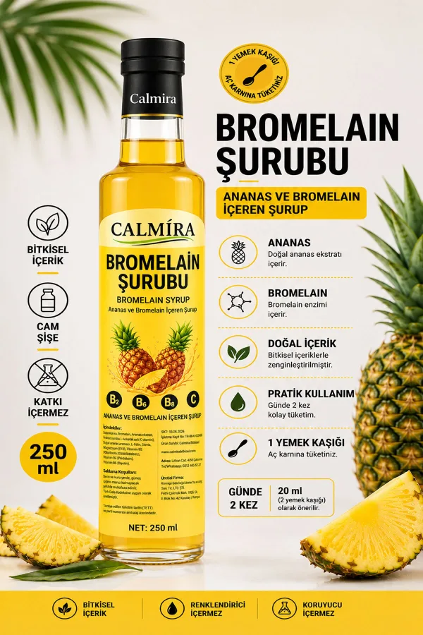 Bromelain Ananas İçeren Detox Şurubu 250 ml — Calmira Bitkisel