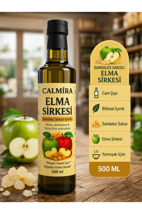 Sandaloz Sakızlı Elma Sirkesi Doğal Fermantasyon Sandalwood Apple Vinegar 500 ml — Calmira Bitkisel