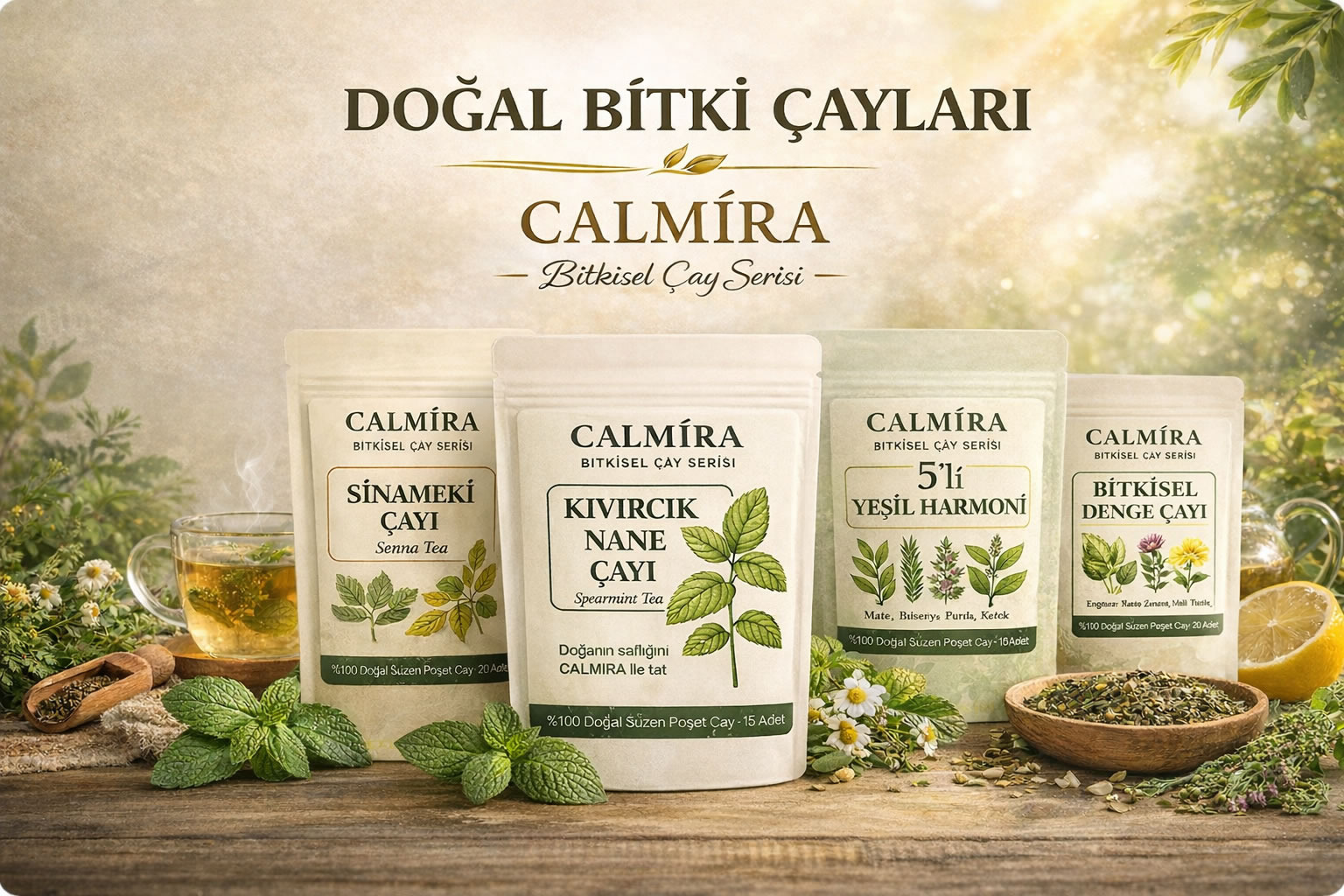 Calmira bitki çayları — süzen poşet çay serisi
