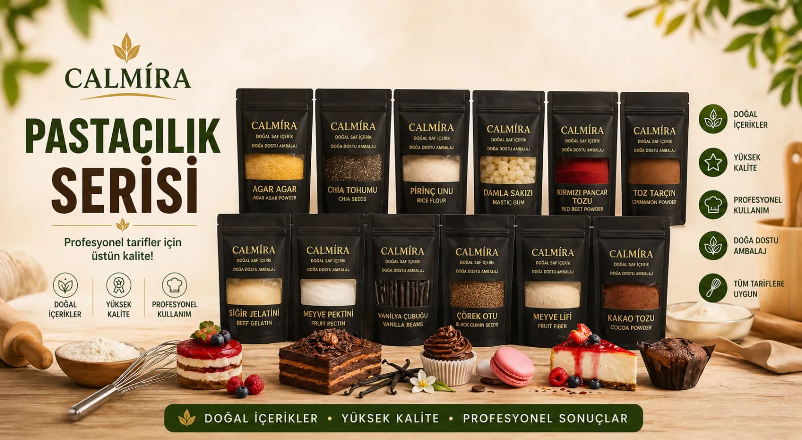 Calmira Pastacılık Serisi — doğal pastacılık malzemeleri
